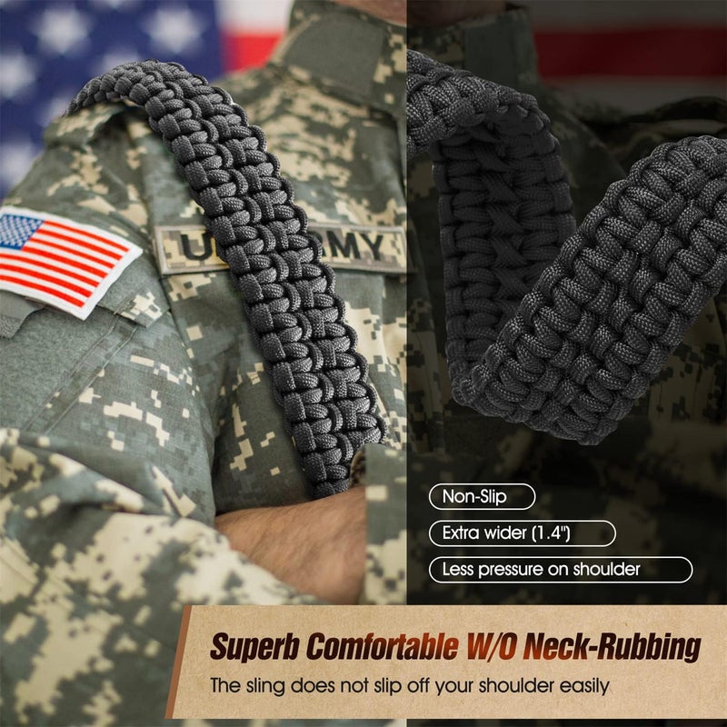 VVAAGG Two-Point Sling with Swivel, Non-Slip Paracord Sling with Adjustable Length Strap - Image 4